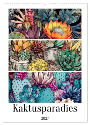 Produktbild von Kaktusparadies (Wandkalender 2027 DIN A2 hoch), CALVENDO Monatskalender