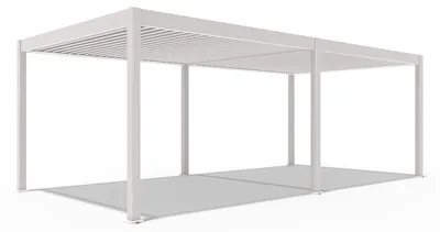 Immagine prodotto di Pergola elettrica Weide E-Deluxe interamente in alluminio, 3,6x7,2 m, con tetto a lamelle color Ivory Sand