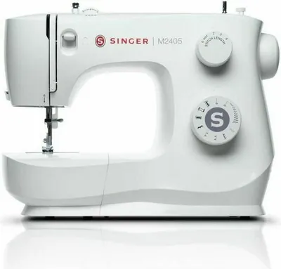 Produktbild von SINGER M2405, Weiß, Halbautomatische Nähmaschine, Nähen, 4 Step, Leiter, Drehregler, Elektro