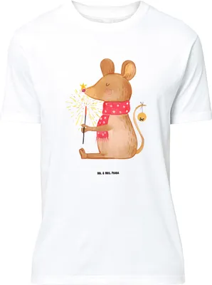 Produktbild von Mr. & Mrs. Panda Größe XL T-Shirt Maus Weihnachten - Weiß - Geschenk, Frohe, Shirt, Weihnachtsmotiv, mit Spruch, Weihnachtswunder, Tshirt, Weihnachtsgruß