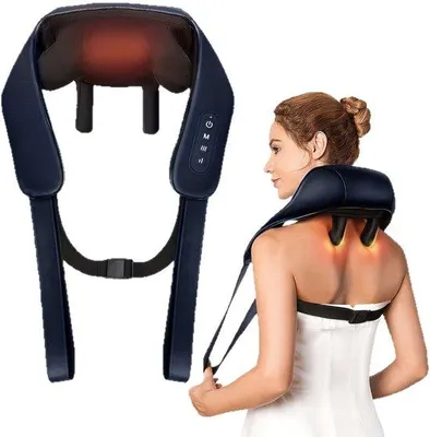 Productafbeelding van Elektrische massageapparaat, acupressuur rugmassage met kniemassagefunctie, geschikt voor hoofd, schouders, rug en benen.