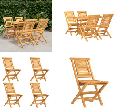 Produktbild von vidaXL 5 tlg. Garten Essgruppe Massivholz Teak - Garten Essgruppe - Garten Essgruppen - Essgruppe - Outdoor Essgruppe