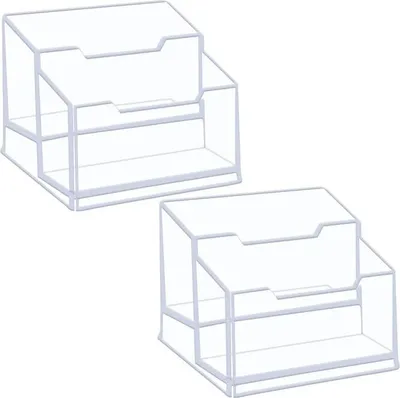Produktbild von Transparente Doppel-Lagen Visitenkartenhalter Set von 2 für Büro und Messe