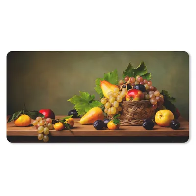 Produktbild von MuchoWow® Mauspad Mousepad Rustikal - Korb - Obst - Stilleben 60x30 cm - Mousepads - Maus Mat - Pad - Mausunterlage - Nachhaltig