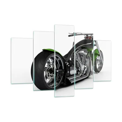 Produktbild von Bilder auf glas - Motorrad Chrom Schlauch Reise - 150x100cm - Glasbilder - Wandbilder - Kunstdruck - zum Aufhängen bereit - Wanddekoration aus Glas - Glas Bilder - Wandbild auf Glas - GEA150x100-1548