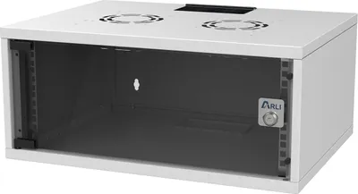 Produktbild von ARLI 19 Zoll Netzwerkschrank 4HE Wandgehäuse Serverschrank abschließbar mit Glastür SOHO 4U