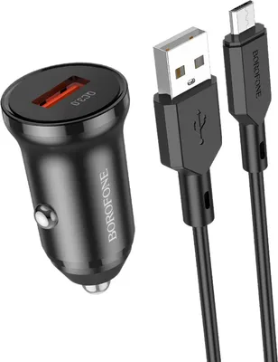Produktbild von Borofone Autoladegerät mit USB - MicroUSB Kabel KP24028