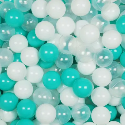 Produktbild von Spielbälle ø7cm 500Stk weiß, transparent, türkis