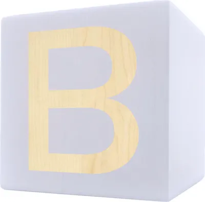Image de Lettre en bois cube, 5 x 5 cm, blanc, lettre B