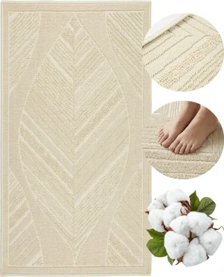 Produktbild von Badematte - Beigefarben - 50x80 Cm - Ägyptische Baumwolle - Rutschfest - 1500 g/m2 - Waschbar - LINO