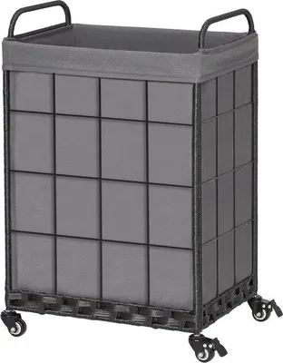 Produktbild von Famanu Wäschekorb mit Rollen - Faltbar, herausnehmbare Wäschetasche, 100 l, grau