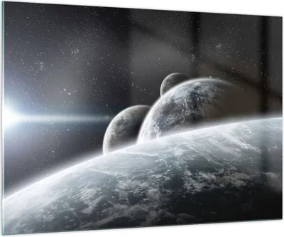 Produktbild von Bilder auf glas - Planeten Kosmos Sterne - 100x70cm - Glasbilder - Wandbilder - Kunstdruck - zum Aufhängen bereit - Wanddekoration aus Glas - Glas Bilder - Wandbild auf Glas - GAA100x70-2327