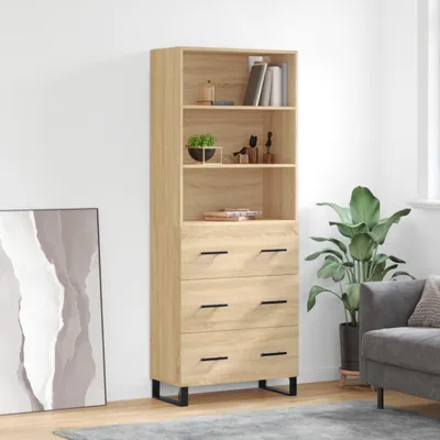Obrázek produktu pro vidaXL Highboard Sonoma Oak 69,5x34x180 cm výrobek ze dřeva