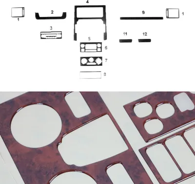 Image de Décor intérieur Cockpit pour Fiat Scudo 1996-2006 optique bois de racine 9pcs