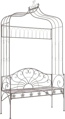 Productafbeelding van Houten tuinbank, zitbank, parkbank voor 2-3 personen, balkonbank, terrasbank voor terras, balkon, tuin. 122 cm, ijzer, antiek bruin