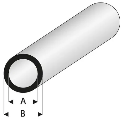 Imagen del producto de Tubo Krick ASA, dimensiones 6x8x330 mm (5 unidades)