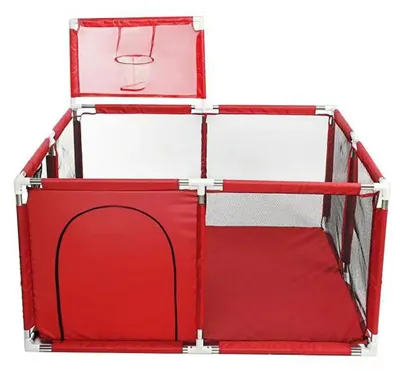 Imagen del producto de Área de juegos para bebés, con amortiguación suave, centro de actividades para interiores y exteriores, cuadrado rojo