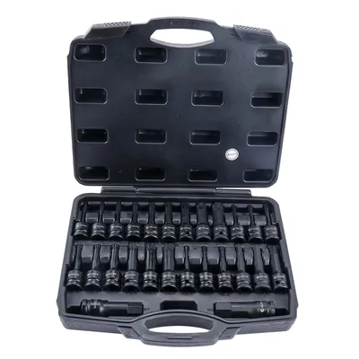 Produktbild von 1/2" Schlagschrauber Bit Set Torx T25-T80 Innensechskant 5-19mm Spline M5-M18, 26tlg