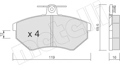 Produktbild von METELLI Bremsbeläge Satz Bremsklötze für VW GOLF III (1H1) 22-0050-0