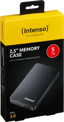 Produktbild von Intenso Memory Case - Festplatte - 5 TB - extern (tragbar) - 2.5" (6.4 cm) - USB 3.0 - 5400 U/min - Puffer: 8 MB - Schwarz