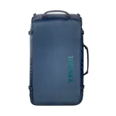 A navy blue Tatonka duffle bag is shown against a white background.