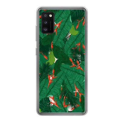 Produktbild von MuchoWow® Handyhülle Schutzhülle Hülle für Samsung Galaxy A41 Blumen - Blätter - Muster Silikon Softcase Handy Hülle - Mobiltelefon