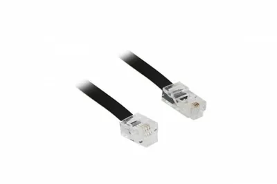 Produktbild von goobay 68530 Modularanschlusskabel 3 Meter, Schwarz - RJ45-Stecker (8P4C) auf RJ11/RJ14-Stecker (6P4C), 3m