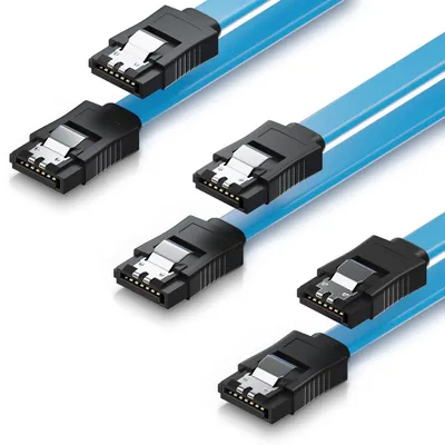 Produktbild von deleyCON SATA III Kabel Set 50cm S-ATA 3 6 GBit/s, 3 Stück - Blau