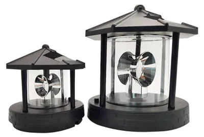 Produktbild von Rotierende LED-Leuchtturm-Lampe – rotierende dekorative Außenleuchte, energiesparende Solar-Gartenleuchte