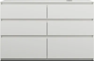 Produktbild von burgbad Lin20 Waschtischunterschrank inklusive Konsolenplatte, Beckenausschnitt rechts, 6 Auszüge, 1402x487x900mm, SGIG140RF5375