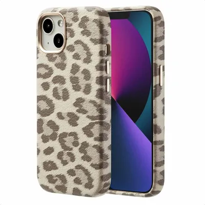 Obrázek produktu pro Selencia Sabi Zadní kryt s leopardím vzorem a MagSafe iPhone 13 – Soft Ivory