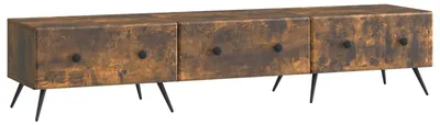 Zdjęcie produktu dla Szafka pod telewizor vidaXL, dąb wędzony, 147 x 34,5 x 30 cm, materiał drewnopochodny