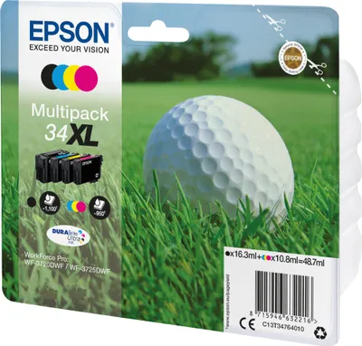 Obrázok produktu pre Epson Golfová loptička Multipack 4-farebný atrament 34XL DURABrite Ultra