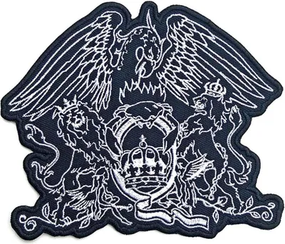 Image de Queen - Armoiries - Ecusson à repasser - Coton RO9021 (Taille unique) (Bleu marine/Blanc)