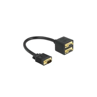 Productafbeelding van Delock - VGA-adapter - HD-15 (VGA) (man) naar HD-15 (VGA) (vrouw) - 20 cm