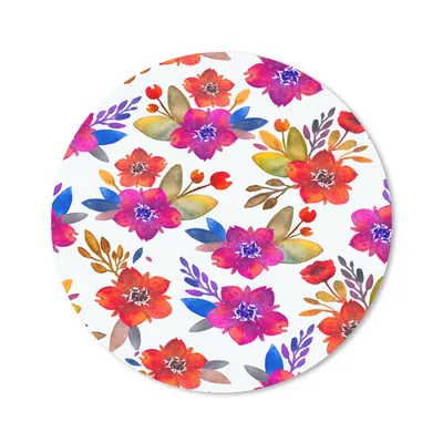 Produktbild von MuchoWow® Mauspad Mousepad Aquarell - Blumen - lila 50x50 cm - Mousepads - Maus Mat - Pad - Mausunterlage - Vinyl