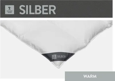 Produktbild von Spessarttraum Daunendecke Silber, Füllung: 100% Daunen, Bezug: 100% Baumwolle Größe 240 x 220  cm Wärmeklasse warm