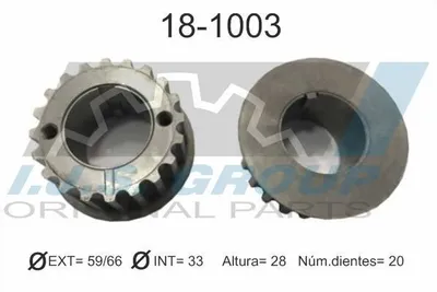 Produktbild von IJS GROUP Kurbelwellenrad 18-1003 für RENAULT CLIO II (BB0/1/2, CB0/1/2) 28mm 33mm 59mm 0,3kg 300g
