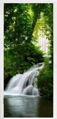 Produktbild von MuchoWow® Türtapete Selbstklebende Türfolie Wasserfall - Natur - Grün 90x235 cm Türposter Türaufkleber Klebefolie Türklebefolie - XXL-Plakaten - Foster für Türen - Aufkleber
