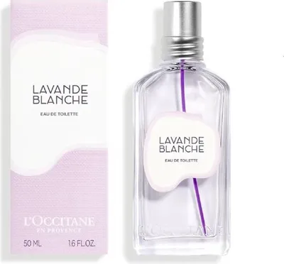 Zdjęcie produktu dla L'Occitane White Lavender, Kobiety, 50 ml, Butelka jednorazowa, Bergamotka, Cedr, Petitgrain, Czarna porzeczka, Lawenda, Różowy, Drzewo cedrowe, Drzewo sandałowe, Białe piżmo