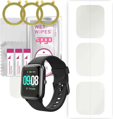 Produktbild von apgo 3 Stück Schutzfolie, Matt, kompatibel mit Fitpolo H205L Smartwatch, Hydrogel Displayschutzfolie mit Positionierhilfe, Displayfolie, robust und kratzfest