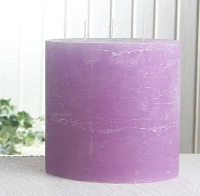 Produktbild von Rustikale Dreidochtkerze, 15 x 15 cm Ø, Flieder
