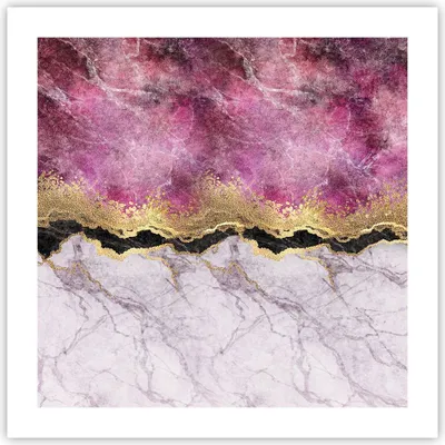 Produktbild von Poster - Poster ohne Rahmen - Rosa golden Hintergrund - 50x50 cm - Wand Bild - Wanddeko - Wandbilder - Kunstposter - Wandposter - Bilder - Kunstdruck - Wanddekoration - Wandbild - P2XAC50x50-5038