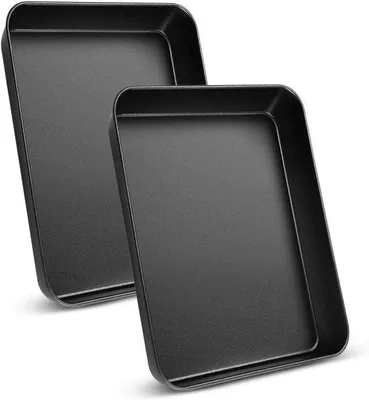 Produktbild von Famanu Backform Set aus Edelstahl - Rechteckig für Lasagne, Brownies und Kuchen