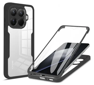 Produktbild von 360 Grad Hülle für Xiaomi 15T Pro Rundum Vollschutz Displayschutz Schwarz