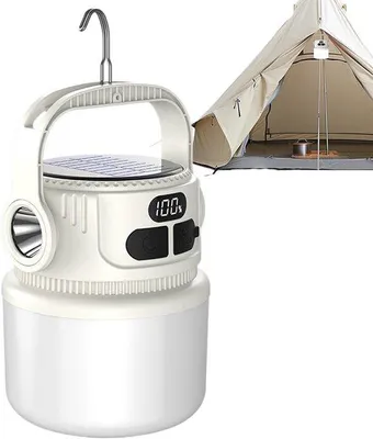 Immagine prodotto di Lampada da esterno portatile a energia solare – 1200 mAh – Con schermo LCD – Per campeggio e giardino