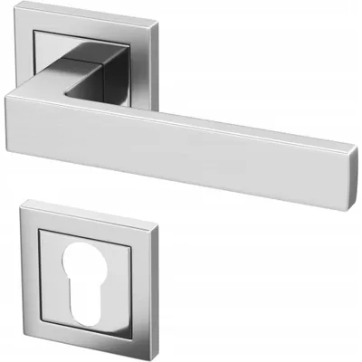 Produktbild von Gamar ERGO Türgriff-Set mit Zylinderrosette Nickel Chrom