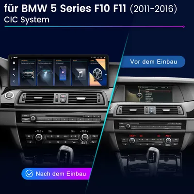 Obrázek produktu pro 8+128G, 14,9palcový Android 15, autorádio s funkcemi Carplay, GPS navigace, Wi-Fi, 4G, Bluetooth, ovládáním na volantu (SWC), DAB+, DSP, USB, 8jádrový procesor, určené pro BMW řady 5 (F10, F11, F18) s systémem CIC, rok výroby 2010-2013