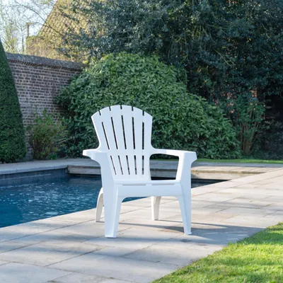 Image de Fauteuil Adirondack de Jardin en Résine Empilable Blanc