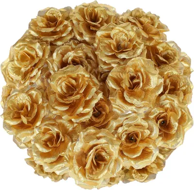 Produktbild von Künstliche Rosen 25 Stück 8 cm, gold, für Hochzeit